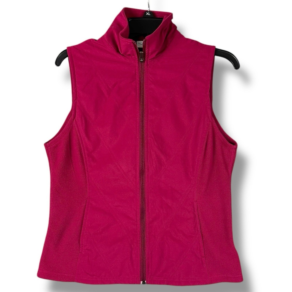 Columbia‎ Quilted Vest Fleece Sides Raspberry Women's Size Small Hiking Gorpcore